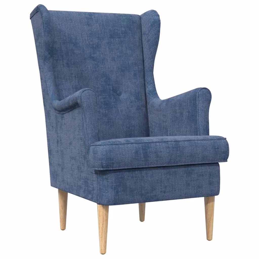 Poltrona Lounge Blu ARES con Braccioli e Struttura in Metallo per Soggiorno e Camera da Letto – 2