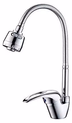 Rubinetto da cucina con tubo di uscita in ottone