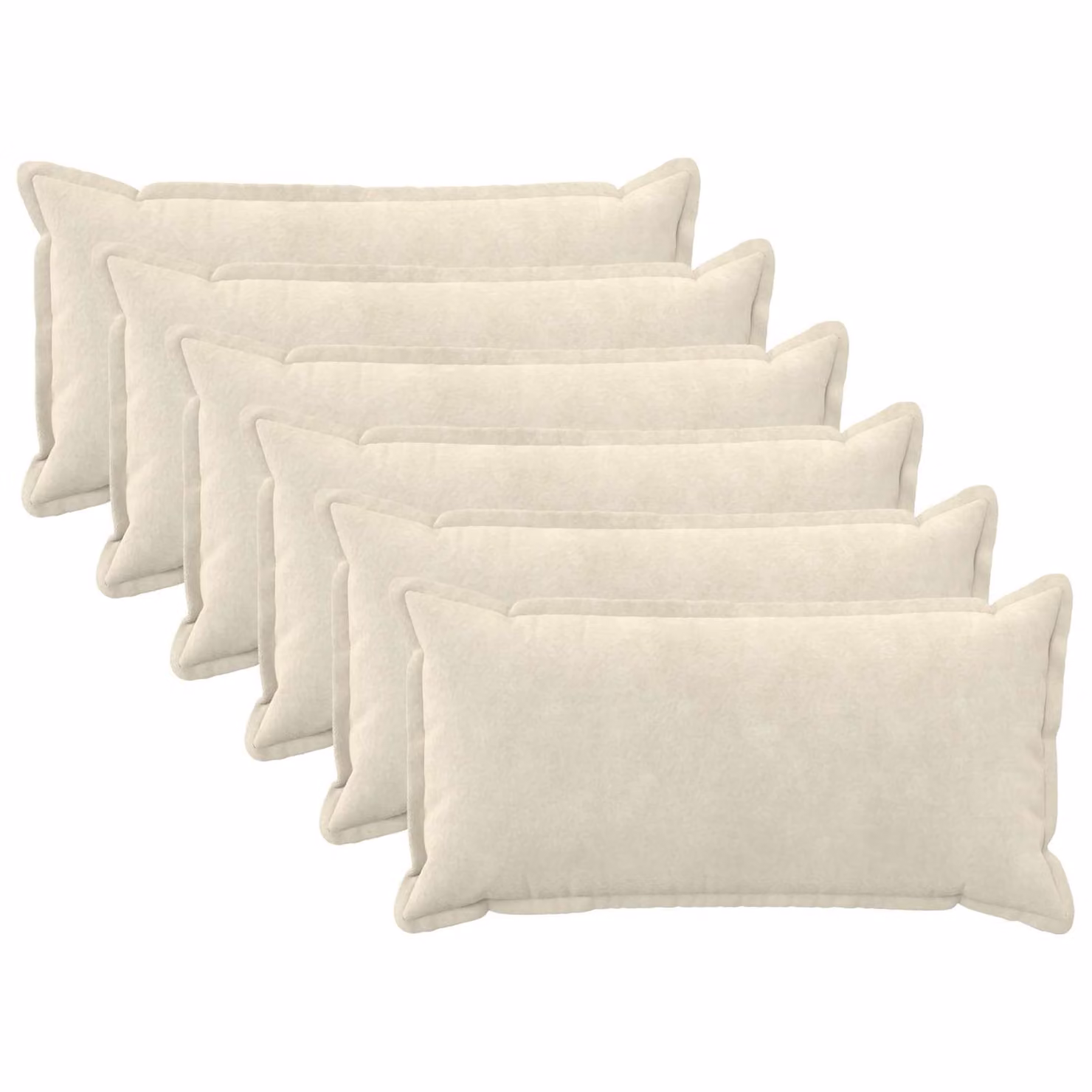 Set di 6 federe vidaXL HOUTEN in microfibra color beige, L 70 cm x P 40 cm