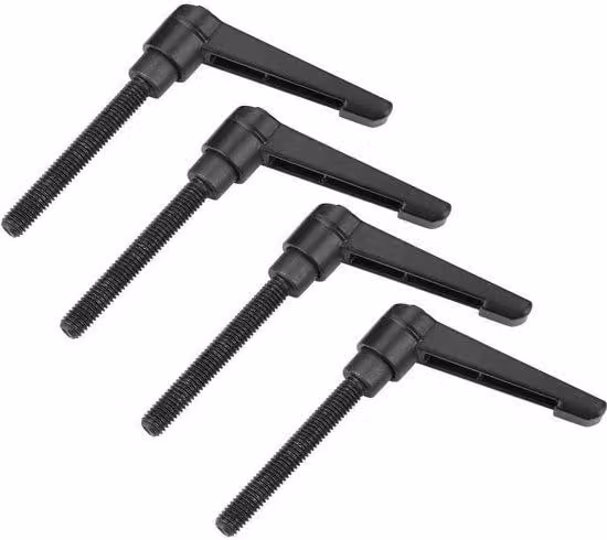 Set di pinze per viti - 4 pezzi - Manico in acciaio regolabile M6 - Colore nero - Resistente alla corrosione - Adatto per componenti meccanici - Impugnatura per macchinari