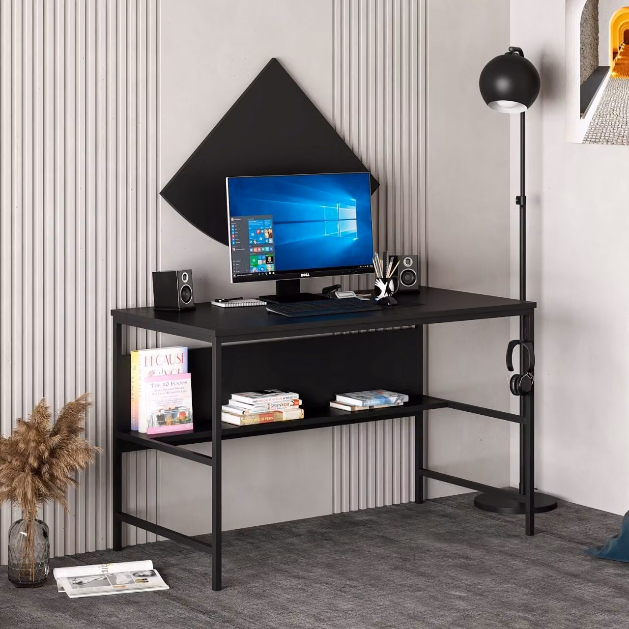 Skye Decor, Greta Matte 7041 - Nero, Scrivania, Nero, 100% PANNELLI DI PARTICELLE RIVESTITI IN MELAMMINA, 120 x 60 x 74 cm