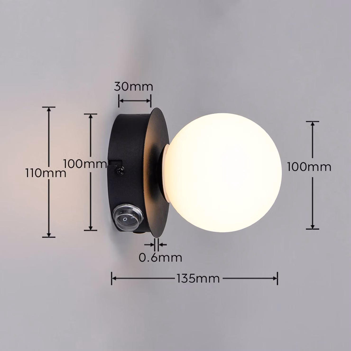Trio Lighting Applique da parete Alfio, Nero, Bagno, Metallo, Moderno, Applique