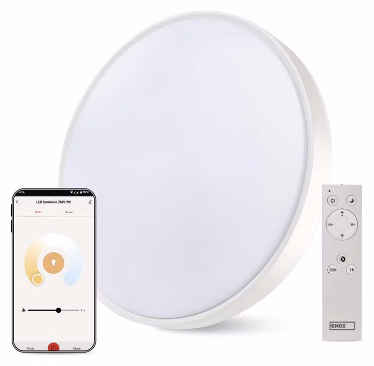 EMOS GoSmart WiFi Plafoniera LED bianca rotonda 500 mm 45W CCT con DO ZM5192