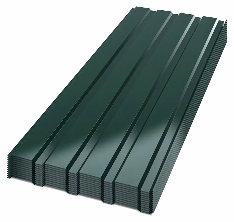 Ikodm, 36 lamiere profilate per tetti, dimensioni 115 x 45 cm, spessore 0,25 mm, colore verde, adatte per capannoni da giardino e tettoie