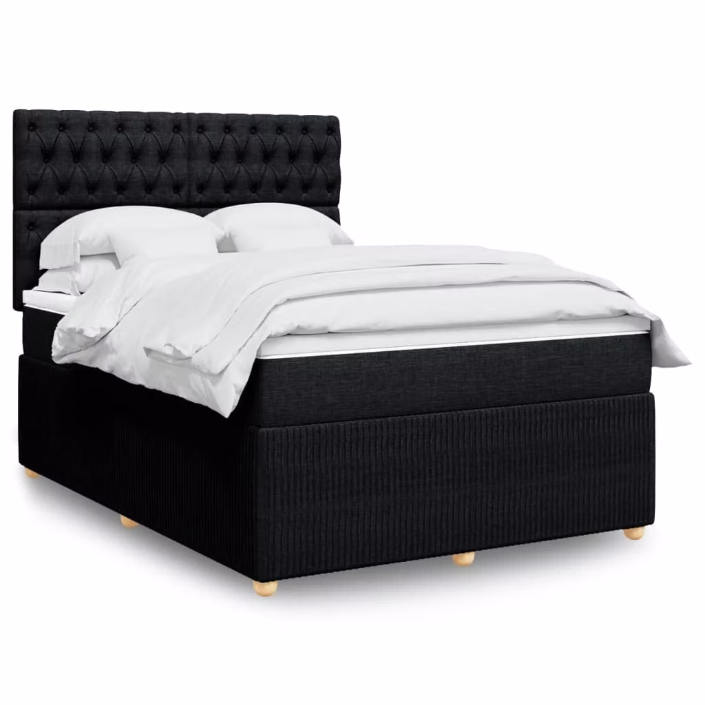Maison Exclusive - Letto boxspring con materasso nero 140x200 cm Tessuto