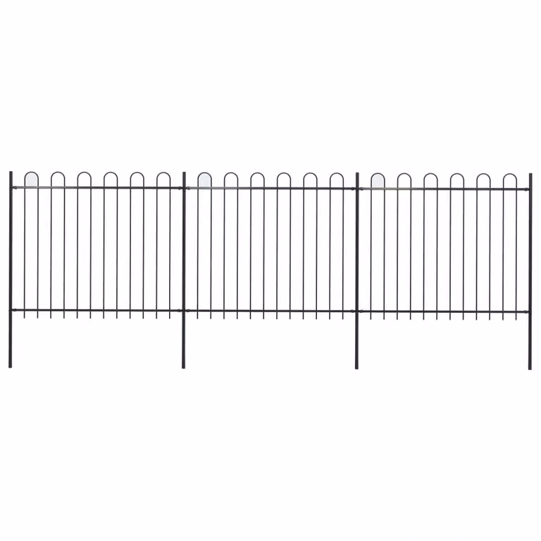 Maison Exclusive - Recinzione da Giardino con Parte Superiore ad Anello in Acciaio 537x150 cm Nera