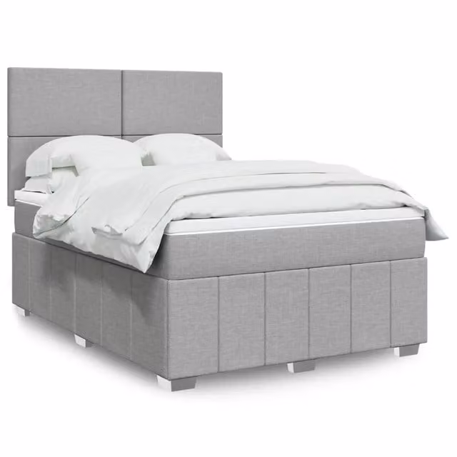 Letto Ibrido con Giroletto a Molle e Materasso vidaXL, Grigio e Bianco, L/P/H: 140 x 200 cm