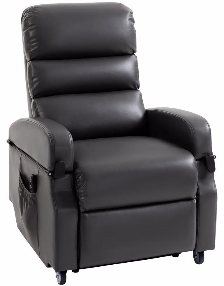 Poltrona TV HOMCOM con funzione di assistenza alla alzata Poltrona relax elettrica con funzione reclinabile