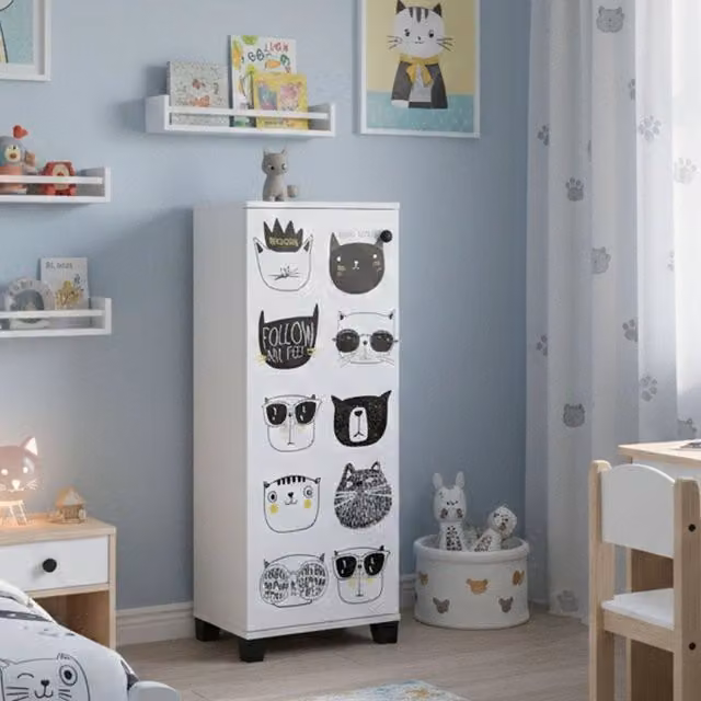Scarpiera a muro DMORA Kika moderna con vani basculanti, L: 50 cm, P: 38 cm, H: 127 cm, Bianco opaco – 1