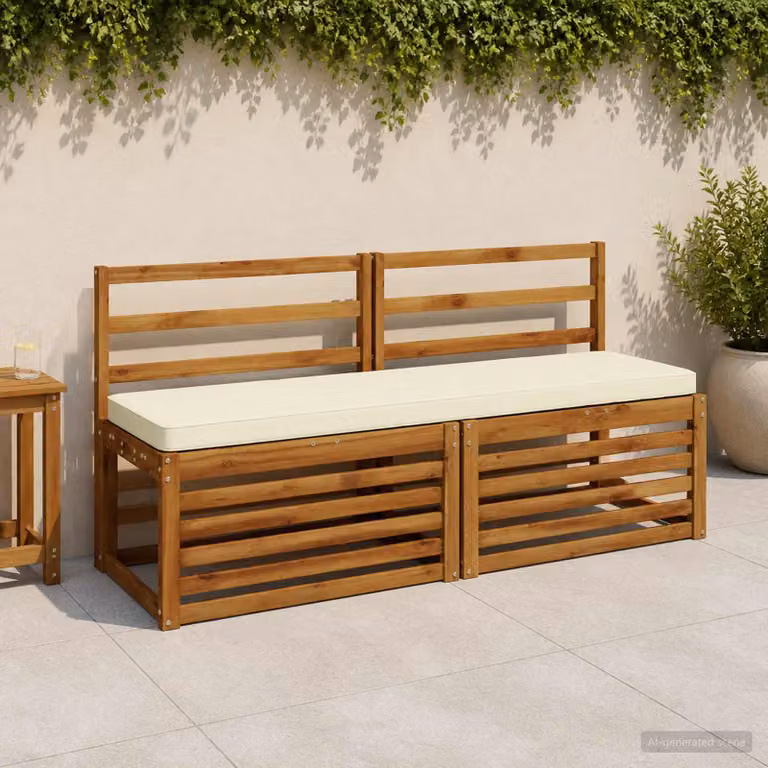 Cuscino per Panchina vidaXL VUGHT in Poliestere, Colore Beige, Forma Rettangolare con Rivestimento Lavabile e Resistente ai Raggi UV