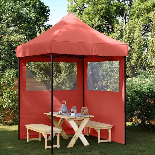 Tenda da festa in tessuto Oxford colore rosso L/P/H: 200 x 200 x 306 cm – 1