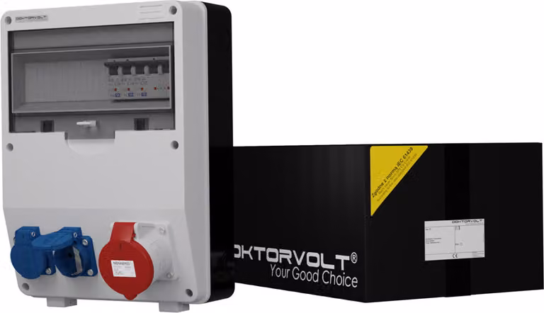 Distributore di corrente TD-S 32A 2x230V Sistema Schuko Prese Mennekes Distributore di corrente Doktorvolt 6732