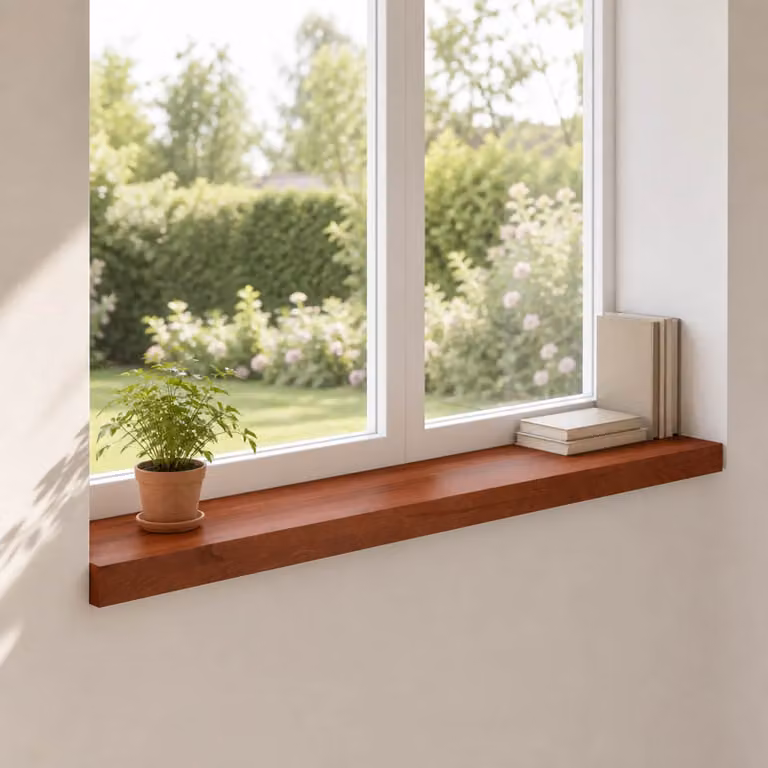Set di 2 soglie per finestre vidaXL in legno, colore marrone, L 100 x P 15 x H 2 cm