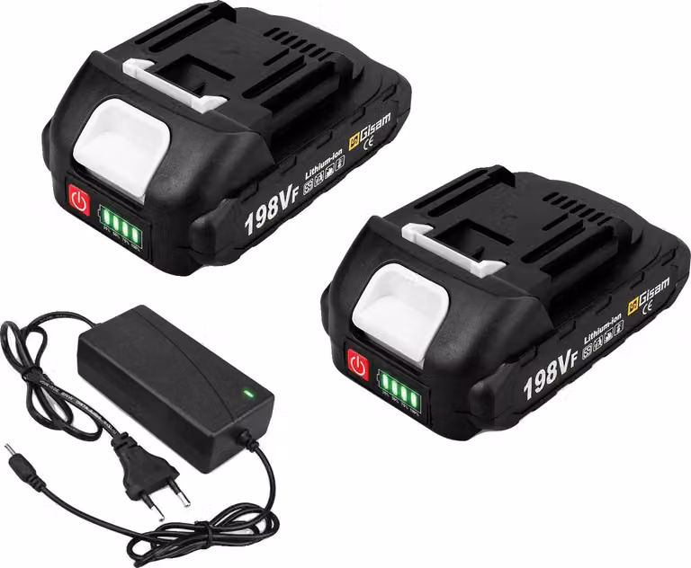 Batteria ricaricabile agli ioni di litio, capacità 22500 mAh, compatibile con utensili elettrici, 2x198VF-1xcaricabatterie