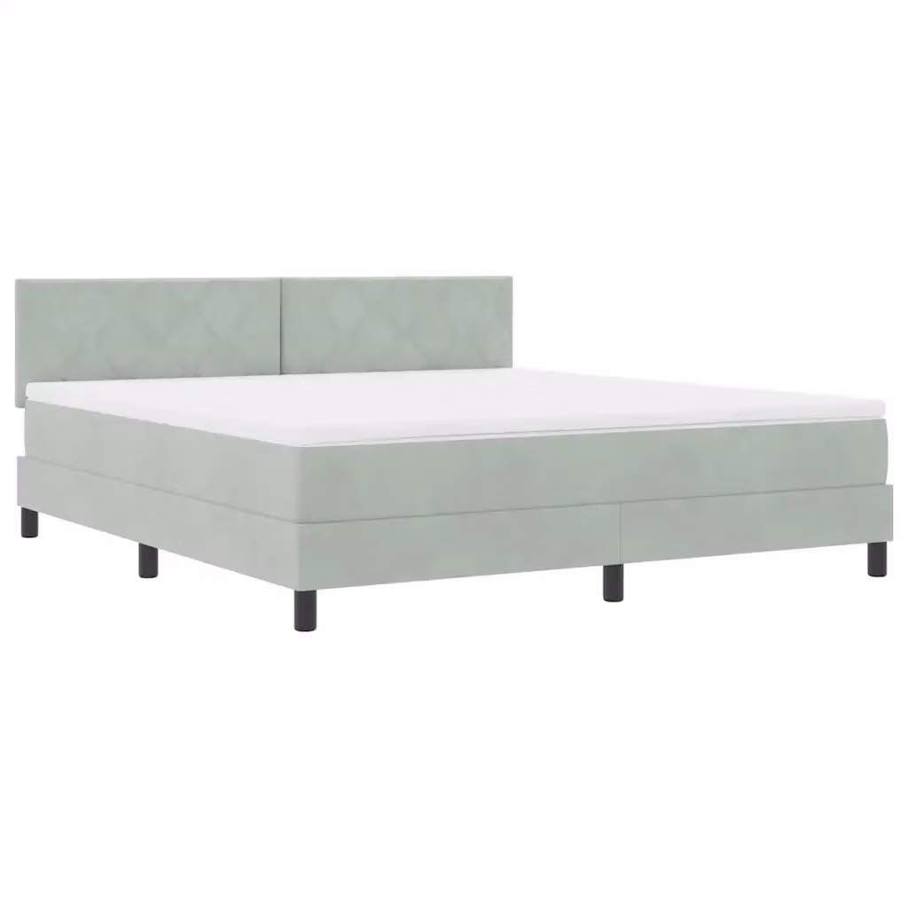 Letto a molle con illuminazione LED vidaXL in velluto grigio, L/P: 180 x 200 cm – 2