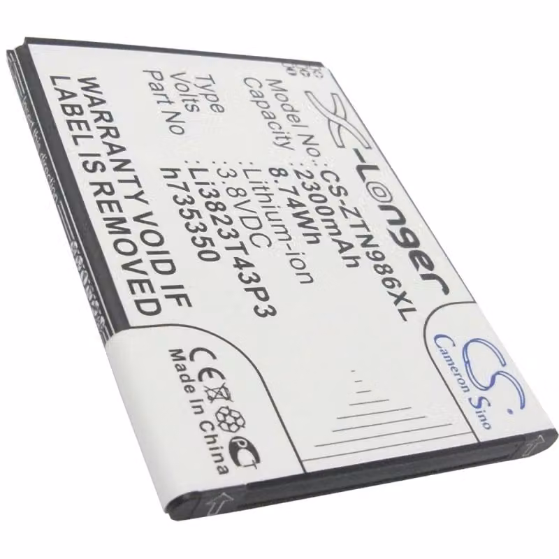 Batteria adatta per ZTE Blade Q Maxi, Li3823T43P3h735350 3,8 Volt 2250mAh