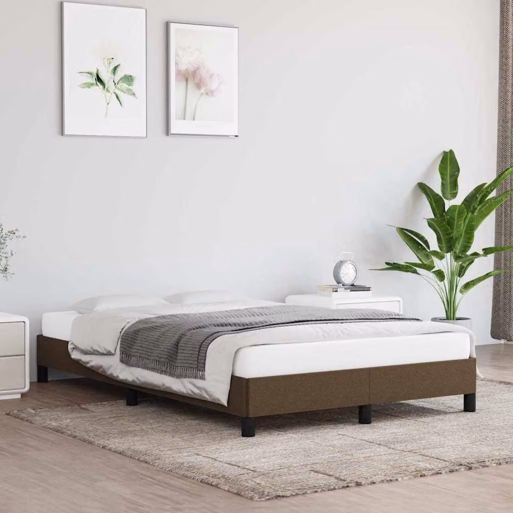 Giroletto vidaXL senza materasso in tessuto marrone scuro L/P/H: 200 x 120 x 25 cm