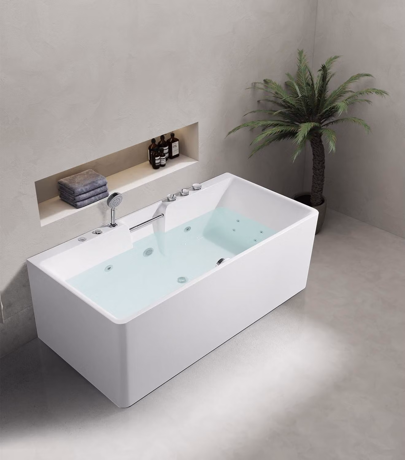 Whirlwanne Indoor Whirlpool Badewanne Home Spa Weiß Wanne Relax