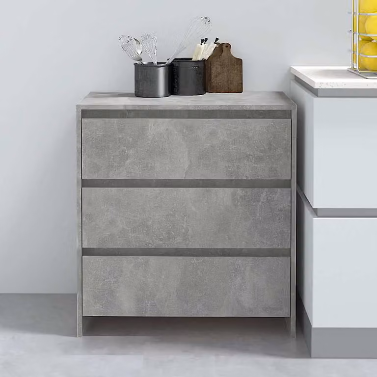 Credenza vidaXL in MDF Grigio Opaco con Design Minimalista L: 70 cm, P: 41 cm, H: 75 cm