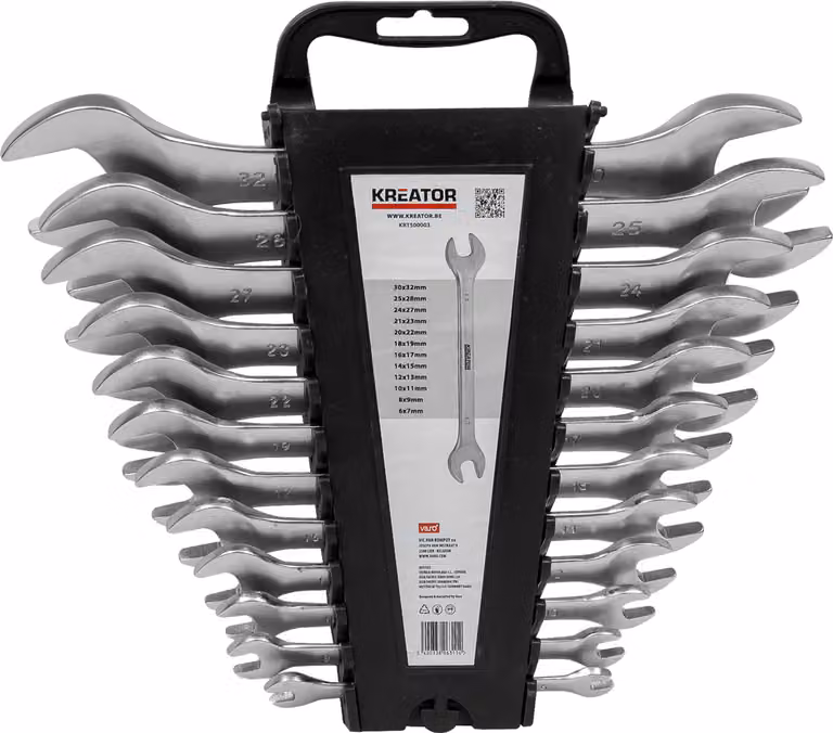 12 chiave aperta 6-32 mm incl. supporto a parete