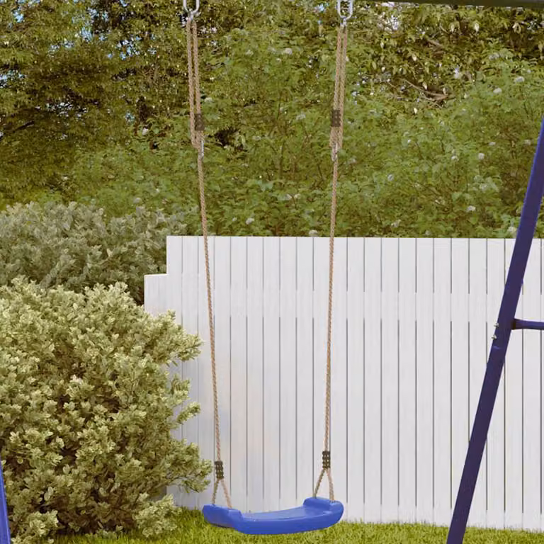 vidaXL Seggiolino da Altalena per Bambini Singolo in Plastica Blu con Corda Regolabile e Protezione UV