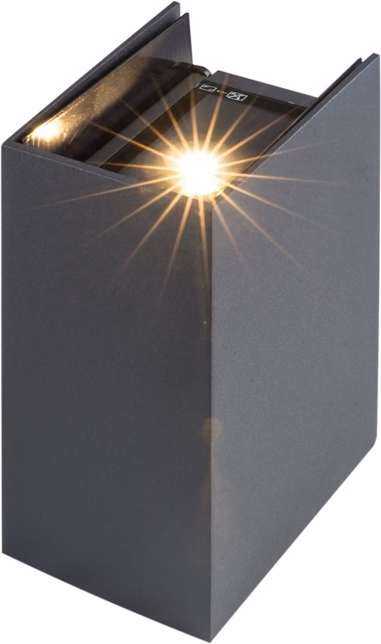 HEITRONIC Lampada da parete a LED TILO bianco caldo regolabile effetto luce luce parete esterna