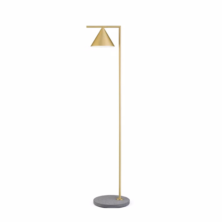 Flos - Captain Flint Outdoor H 1537 mm Brass Finish/Grey Lava - Lampada da terra da esterno - Finitura Ottone