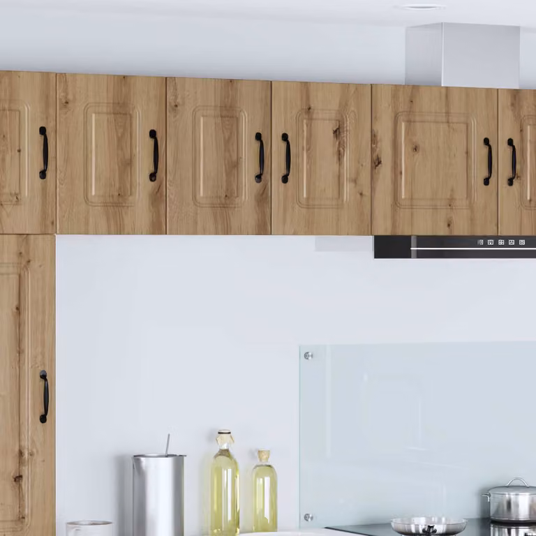 vidaXL Pannelli per lavastoviglie Kalmar 2 pezzi Rovere marrone in legno e MDF