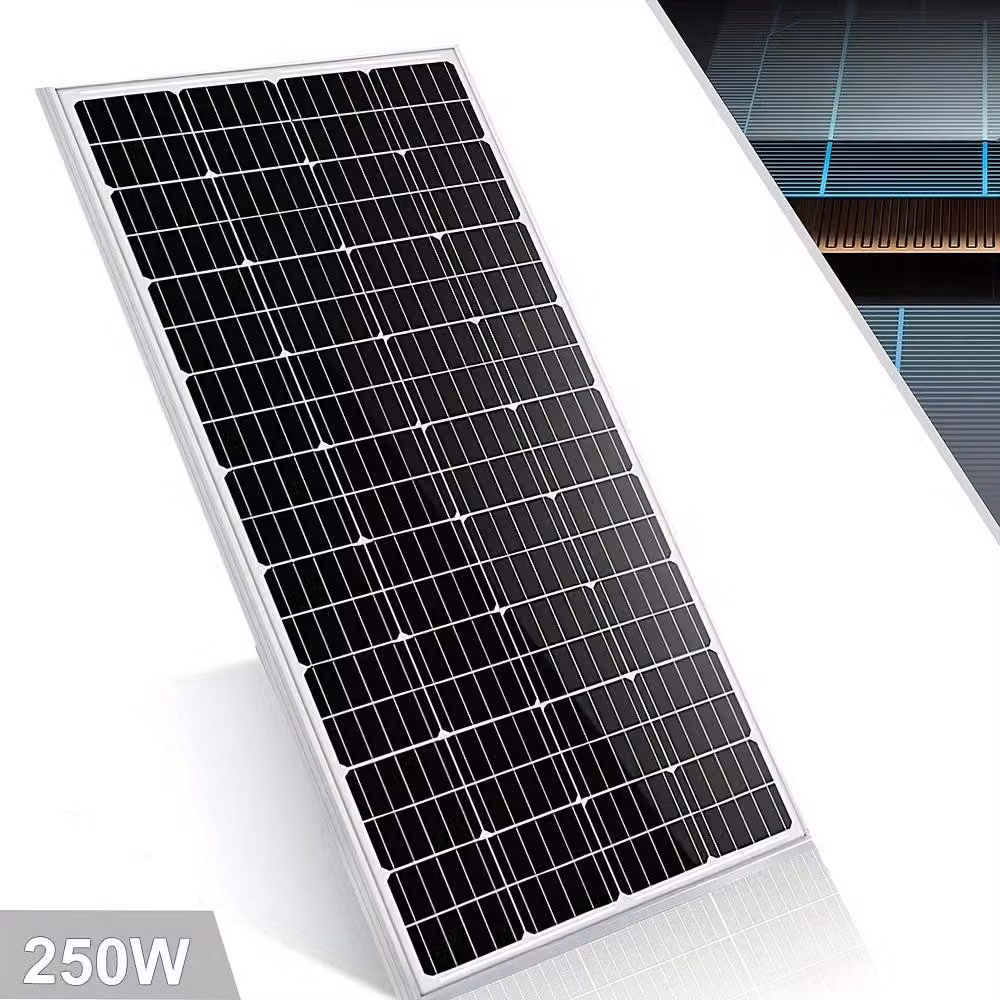 Pannello solare - Pannello fotovoltaico - Cella solare - Modulo solare - Modulo fotovoltaico - Potenza elevata: 250W - Struttura in alluminio