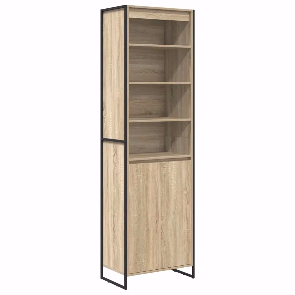 Set di 2 armadi alti vidaXL in stile industriale color marrone con ante a battente e ripiani interni, L: 60 cm, P: 36 cm, H: 200 cm – 2