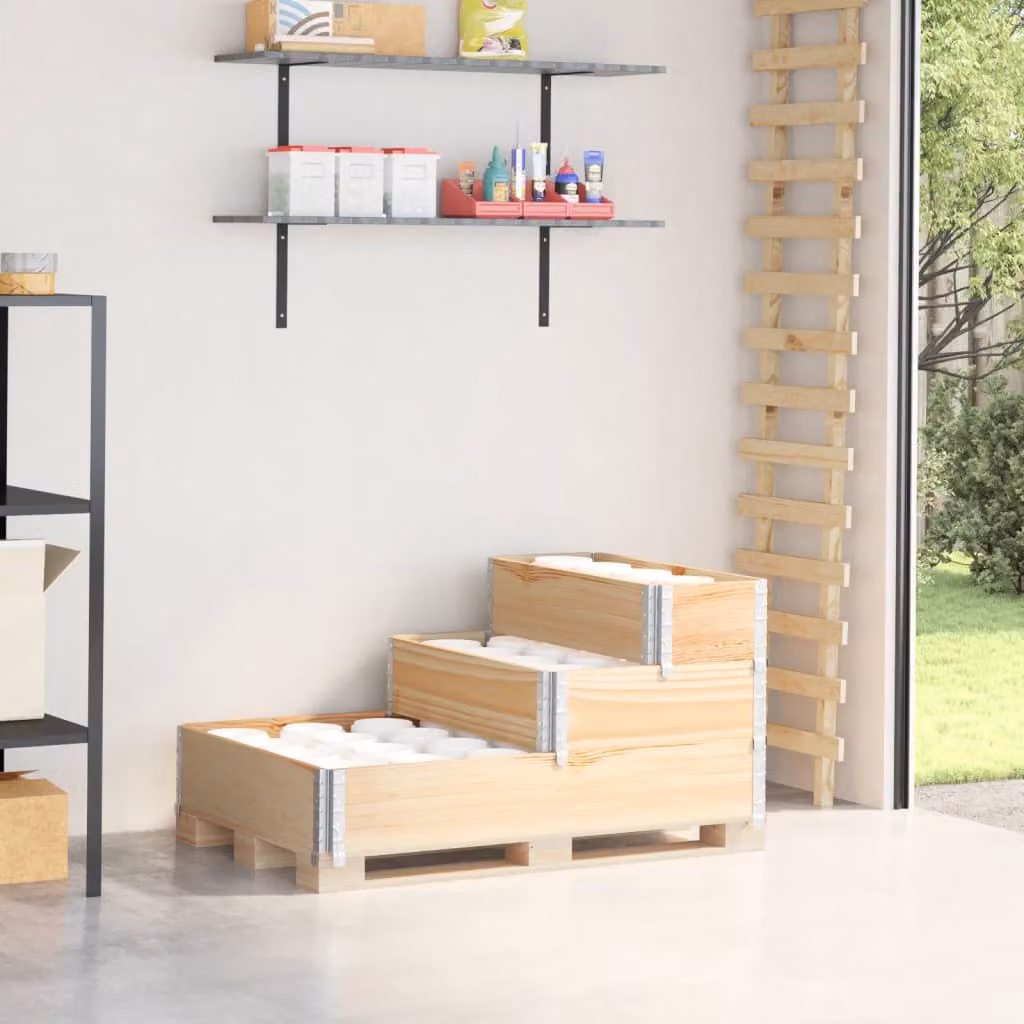 Fioriera Rialzata a 3 Livelli vidaXL in Legno di Pino Marrone L: 120 cm, P: 80 cm