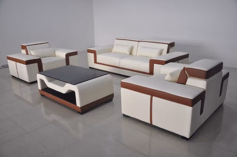 3+2+1 Sofa Couch Polster Leder Couchen Sofas Sitz Komplett Garnitur