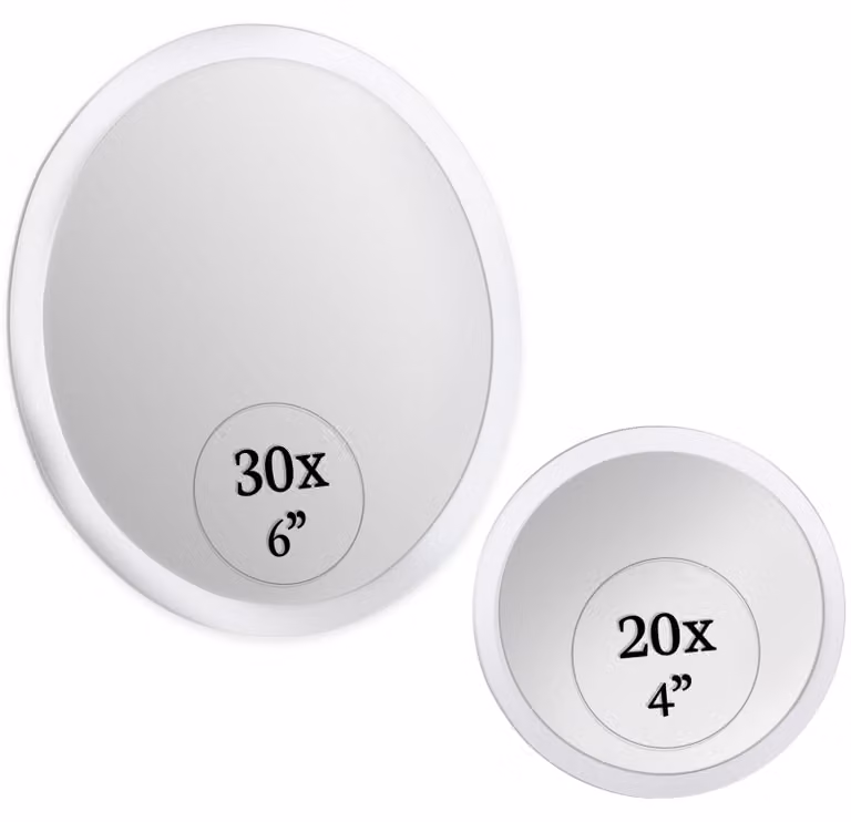 Omgoods - Set di 30 specchi ingrandenti e 20 specchi ingrandenti con ventose - Ideale per il trucco e le sopracciglia