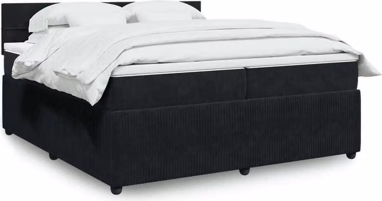 Maison Exclusive - Giroletto a Molle con Materasso Nero 200x200 cm in Velluto