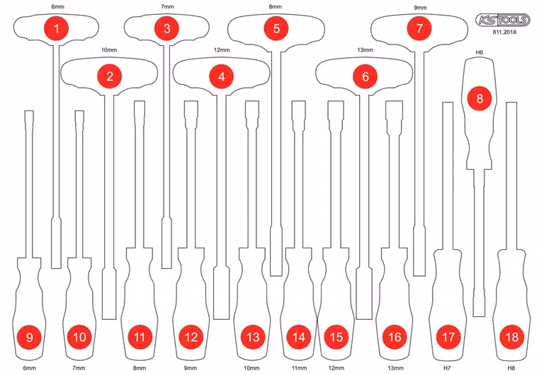 KS Tools Inserto in schiuma vuoto per 811.2018