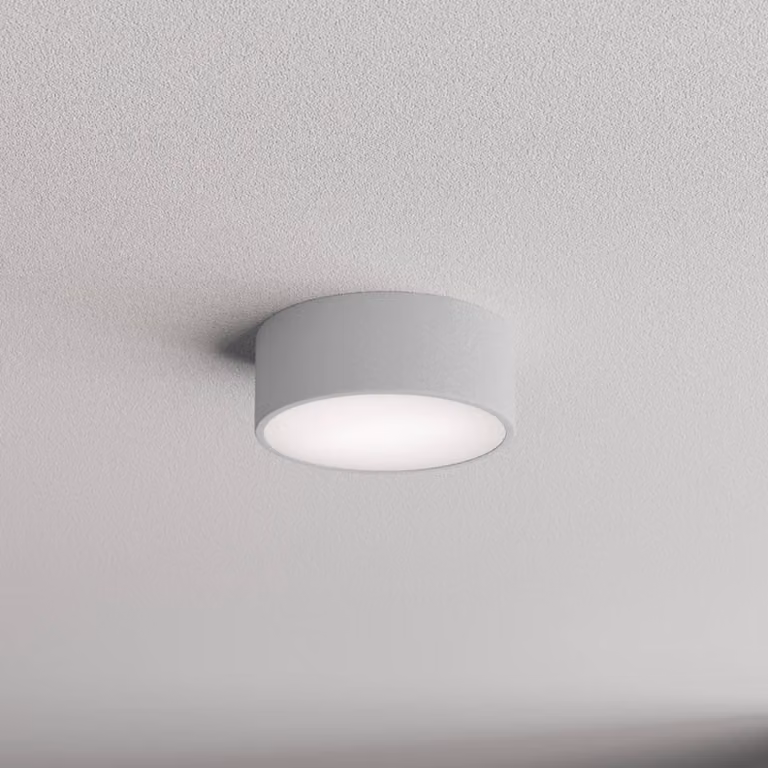 Plafoniera Cleo TEMAR LIGHTING, dimmerabile, Alluminio / Grigio / Zincato, Bagno, Metallo, Plafoniera