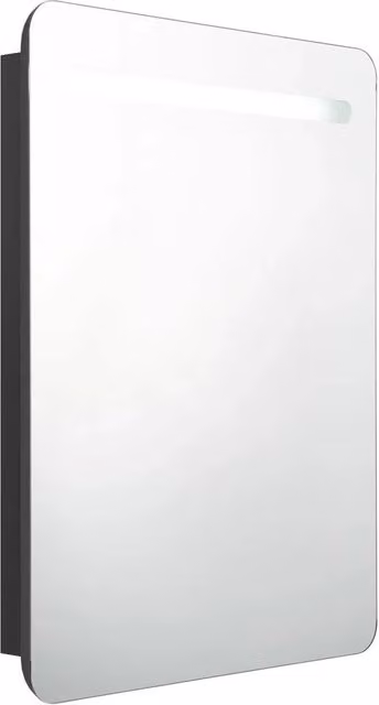 Armadietto a Specchio | Armadio da bagno con LED Nero 60x11x80 cm in MDF