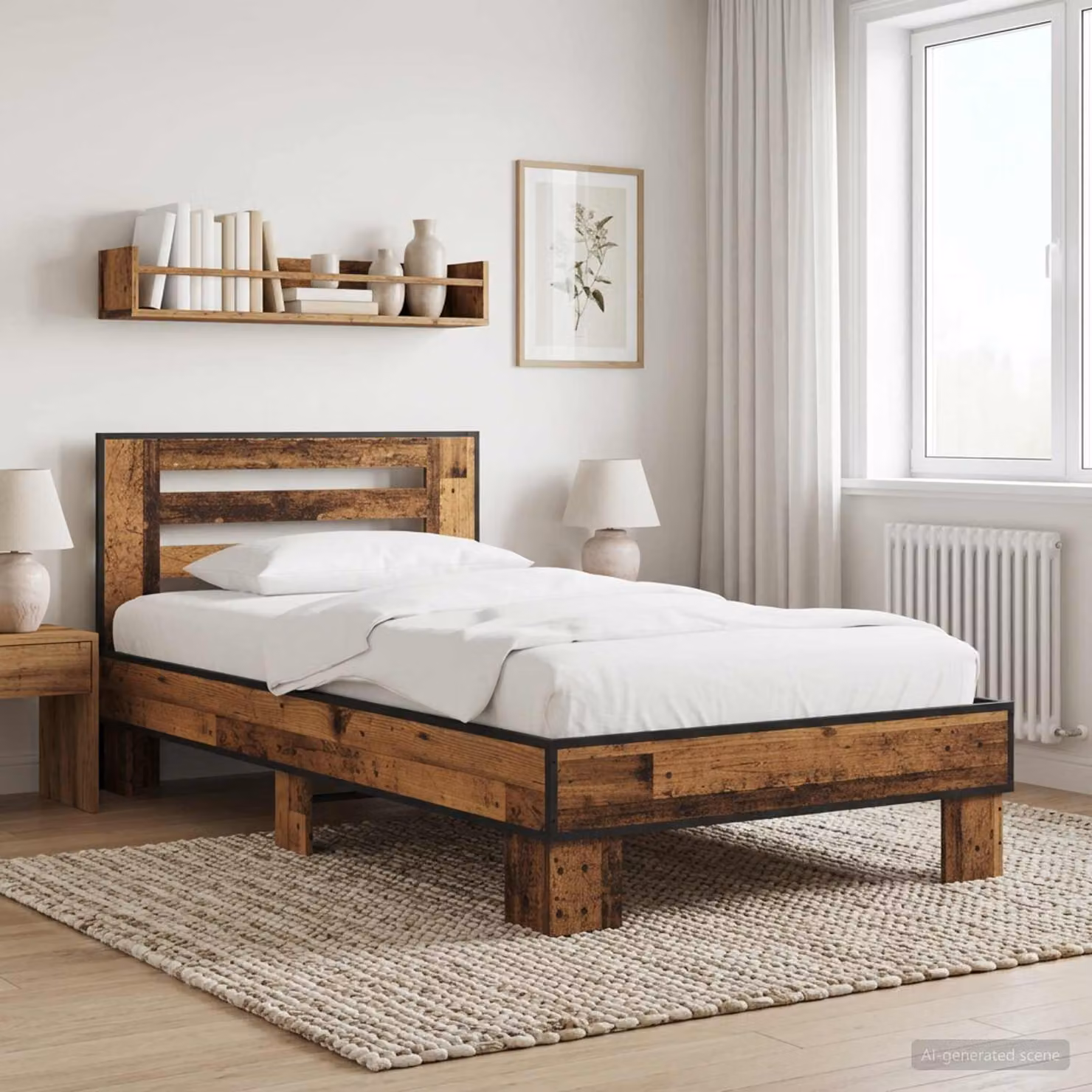 Struttura letto con testata vidaXL in legno color marrone L 80 cm x P 200 cm