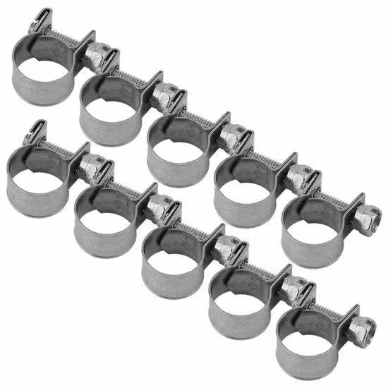 Assortimento di fascette a morsetto in acciaio inossidabile, da 6 a 18 mm - Resistenti all'acqua - Resistenti alla corrosione - Rotanti - Durature
