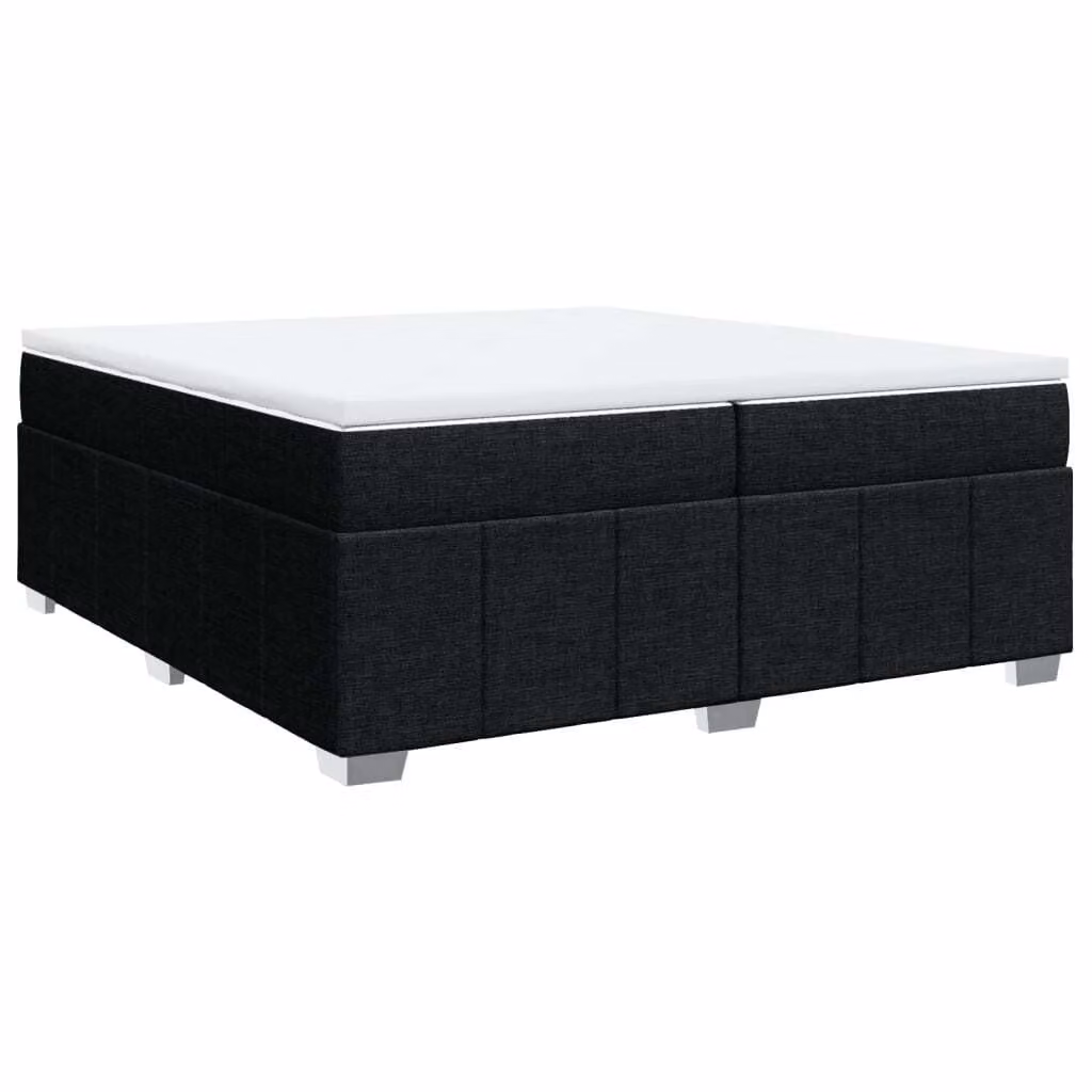 Giroletto a Molle con Materasso Nero 200x200 cm in Tessuto