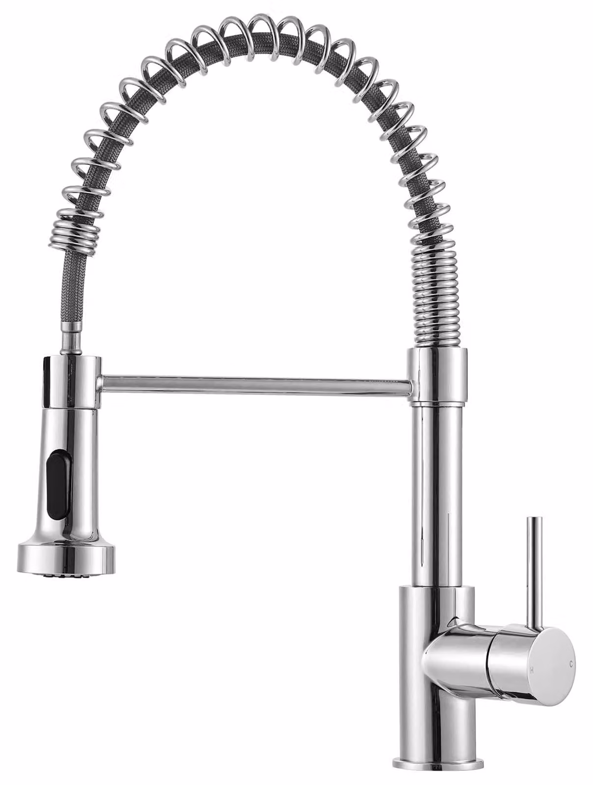 Rubinetto da cucina con doccetta estraibile, cromato, monocomando, per installazione su un foro
