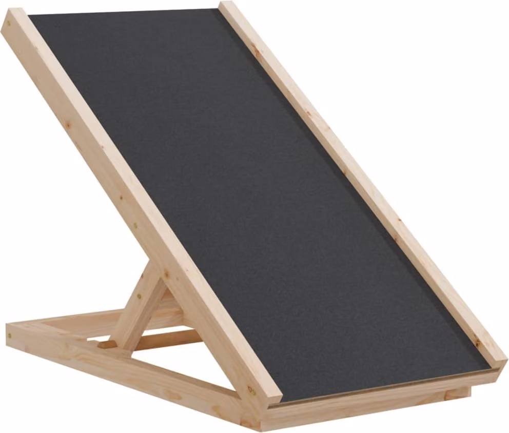 Rampa per Cani Grigia 70x35 cm in Legno Massello di Abete