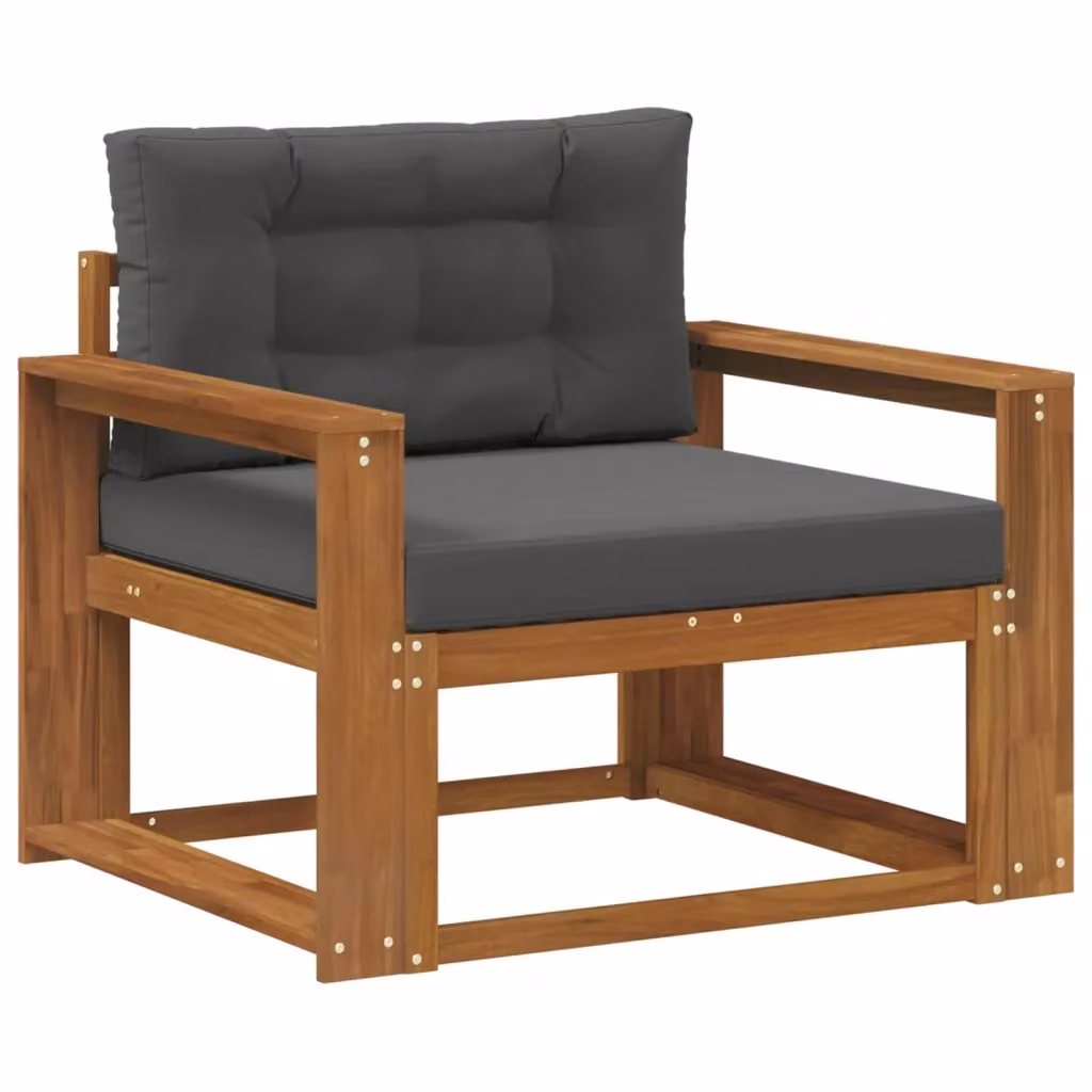 Divano centrale componibile per esterno DESIGN IN in legno di acacia con cuscini inclusi, colore marrone e grigio – 2