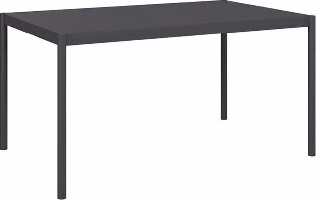 Tavolo da Giardino a Doghe 145x90x74 cm per 6 Persone in Acciaio e Alluminio Grigio Scuro