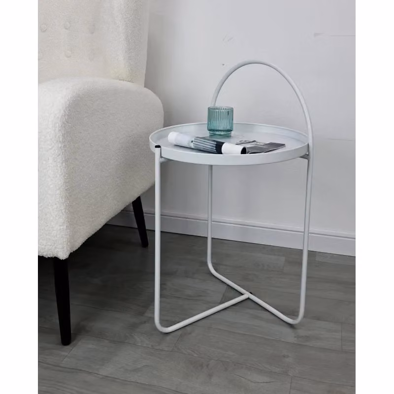 Set di 4 Tavolini Arky Casa Collection in Metallo Bianco, L/P/H: 41 x 41 x 66 cm – 2