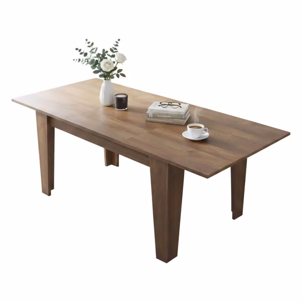 Tavolo allungabile moderno DMORA rettangolare in legno marrone con finitura opaca L/P/H: 200 x 88 x 78 cm – 2