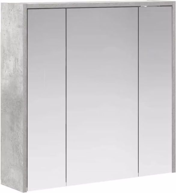 Mobiletto da bagno sospeso con ante a battente e ripiani interni in legno, Grigio opaco, L: 62.5 cm, H: 63.5 cm, P: 16 cm