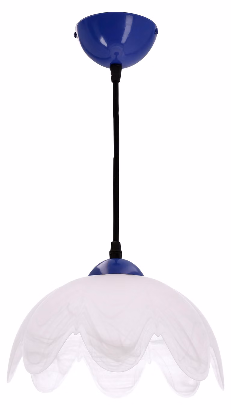 Lampada a sospensione con paralume bianco, Colori blu-turchese, 1xE27x60W, vetro, dimensioni: 90x25x25 cm, IP20, Candellux