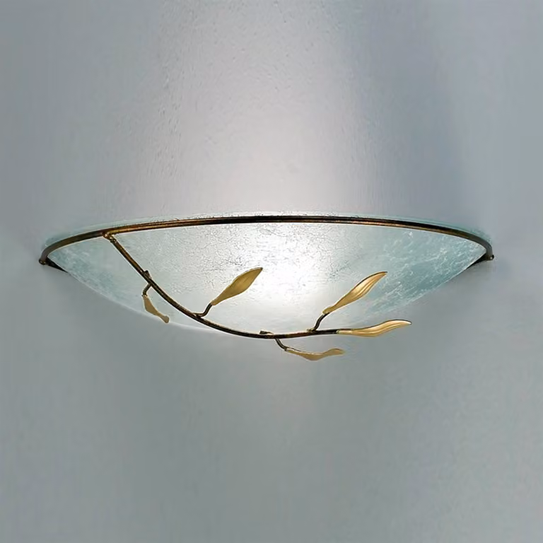 ORION Applique da parete Luca, dimmerabile, Bronzo / Ottone antico, Soggiorno / Sala da pranzo, Vetro, Campagna / Rustiche, Applique