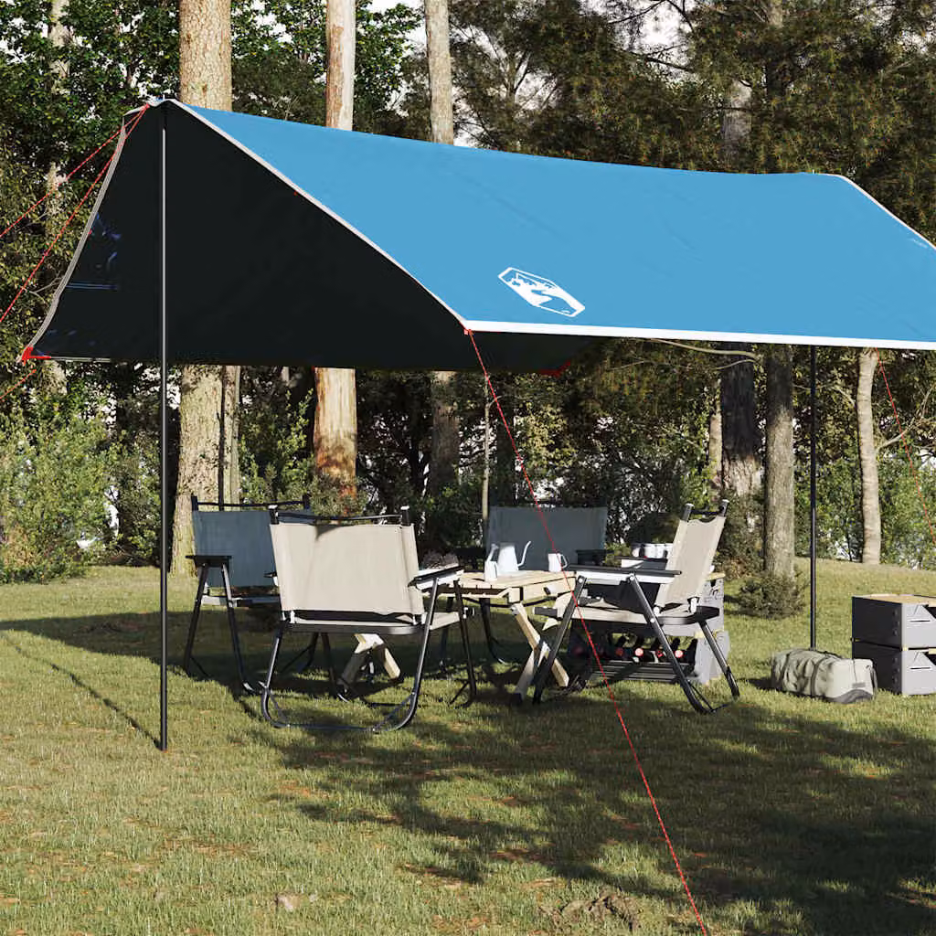 Telone da campeggio impermeabile vidaXL blu in poliestere L/P/H: 430 x 380 x 210 cm